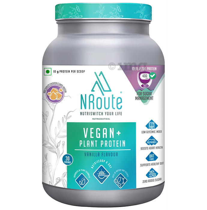 Nroute Vegan+ Plant Protein Powder Vanilla