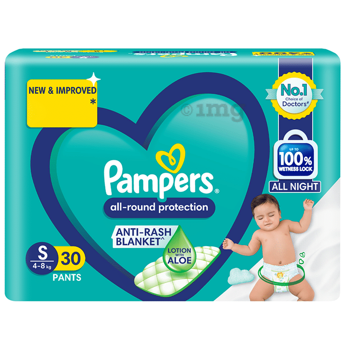 Pampers All-Round Protection Anti Rash Blanket Lotion with Aloe Vera Diaper Small