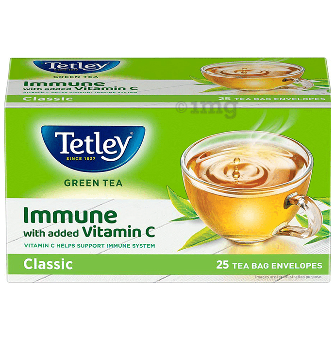 Tetley Green Tea with Added Vitamin C Tea Bag (1.3gm Each) Classic