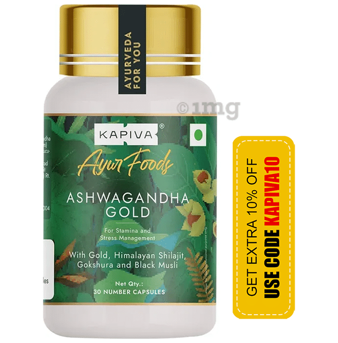 Kapiva Ayur Foods Ashwagandha Gold Capsules | for Stamina & Stress Management Capsule