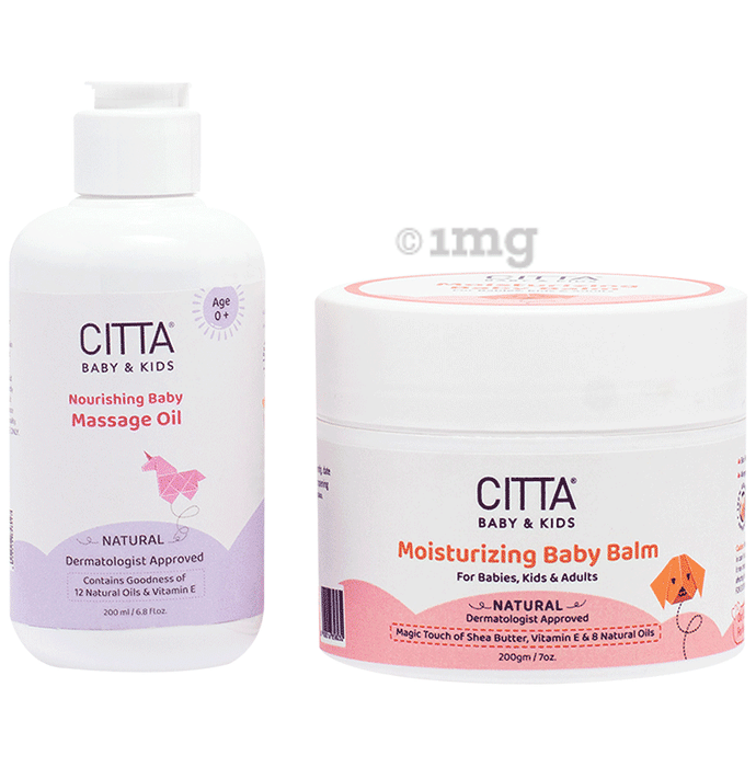 Citta Combo Pack of Nourishing Baby Massage Oil 200ml & Moisturizing Baby Balm 200gm
