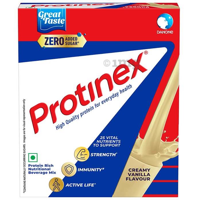 Protinex High Quality Protein | Drink for Immunity & Strength | Flavour Creamy Vanilla Zero Sugar Powder