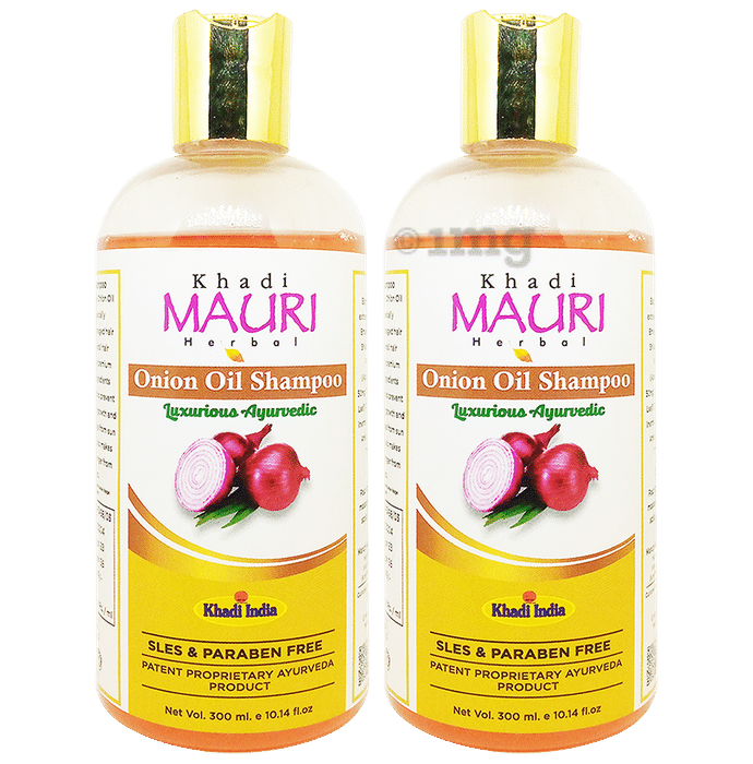 Khadi Mauri Herbal Onion Oil Shampoo (300 ml Each)