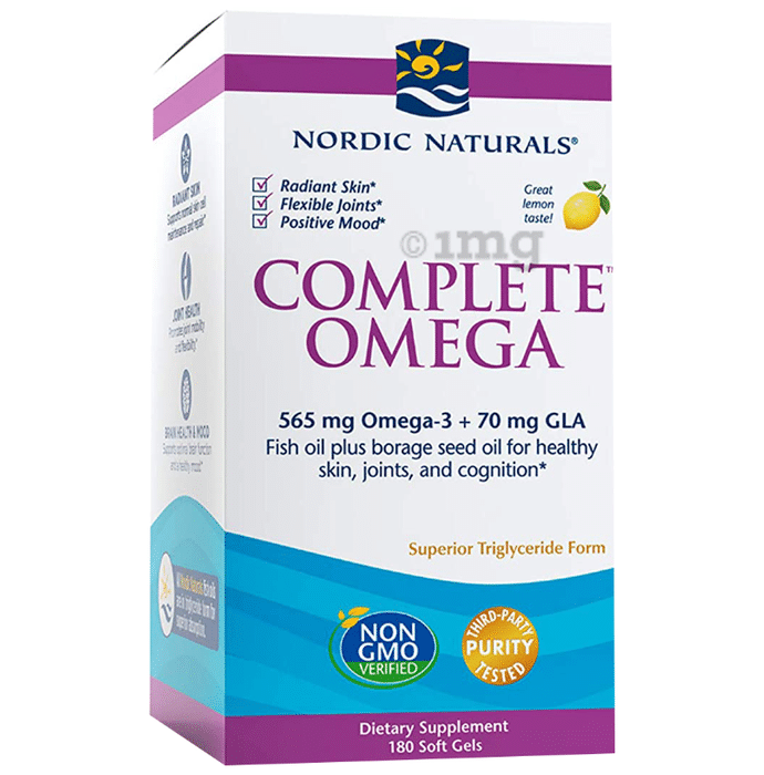 Nordic Naturals Complete Omega 565mg + 70mg GLA Softgel Lemon