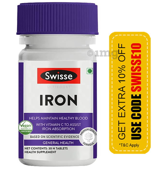 Swisse Iron Tablet | With Vitamin C for Healthy Blood & Iron Absorption