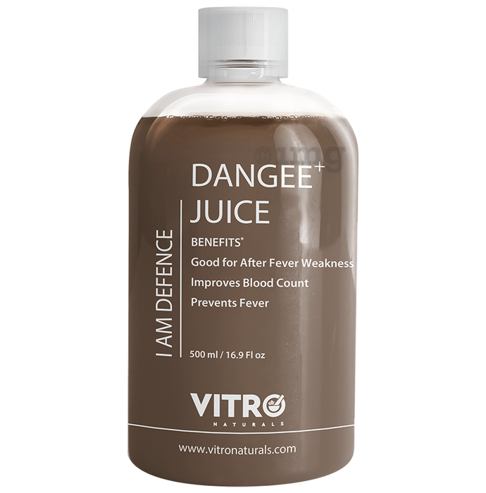 Vitro Naturals I Am Defence Dangee+ Juice with Blend of 7 Powerful Ayurvedic Herbs - Papaya Leaf, Giloy, Tulsi, Neem, Mulethi & Amla for After Fever Weakness