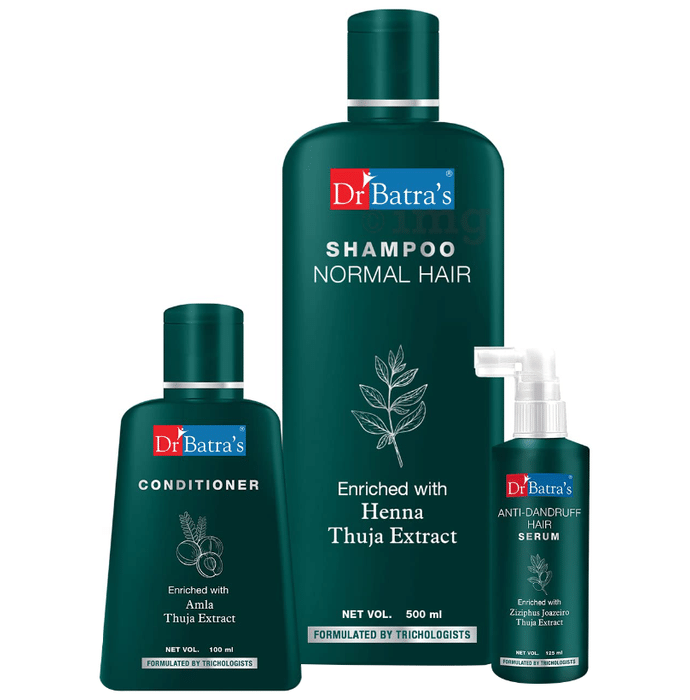 Dr Batra's Combo Pack of Anti-Dandruff Hair Serum 125ml, Conditioner 100ml and Shampoo 500ml