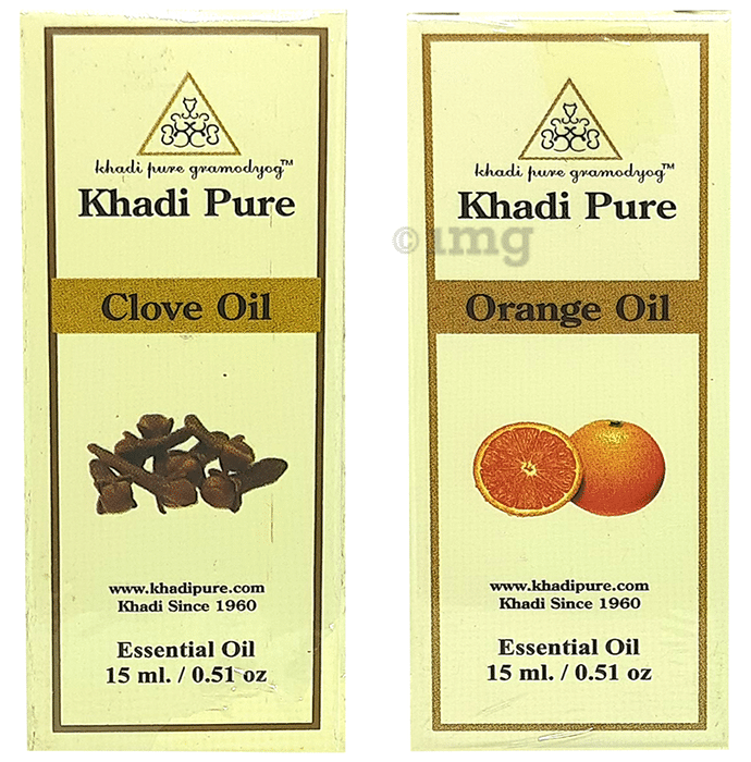 Khadi Pure Combo Pack of Clove Oil & Orange Oil (15ml Each)