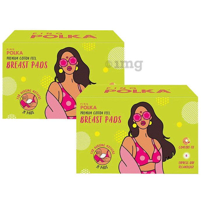 PINQ Polka Premium Cotton Feel Breast Pads (20 Each)
