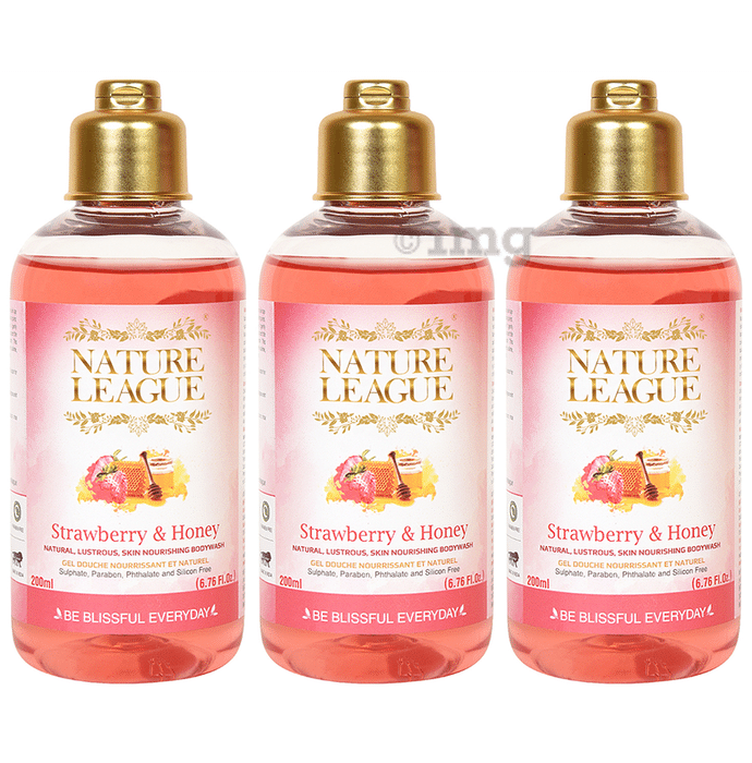 Nature League Starwberry & Honey Natural, Lustrous, Skin Nourishing Bodywash (200ml Each)