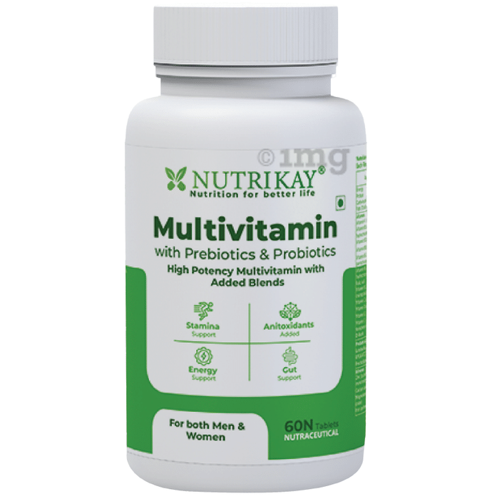 Nutrikay Multivitamin Tablet with Prebiotics & Probiotics for Men & Women (60 Each)