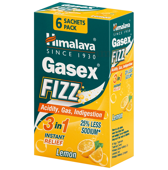 Himalaya Gasex Fizz Sachet (5gm Each) Lemon