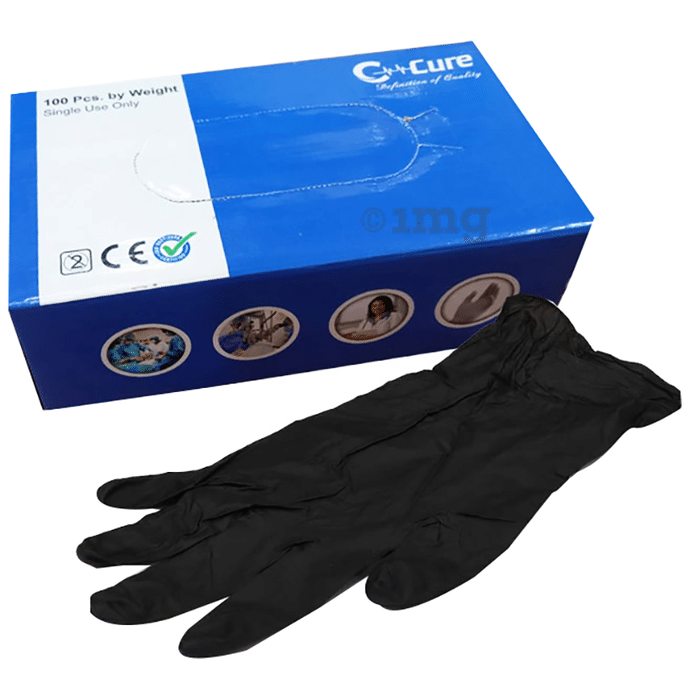 C Cure Powder Free Nitrile Gloves (100 Each) Black