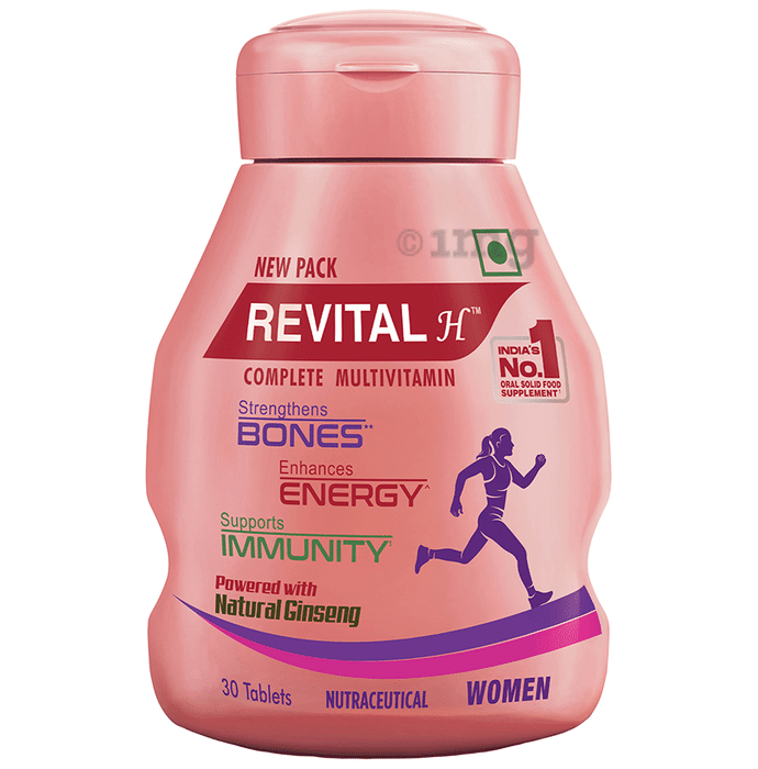 Revital H Woman Tablet with Multivitamins, Calcium, Zinc & Natural Ginseng | For Daily Immunity, Strong Bones & Energy