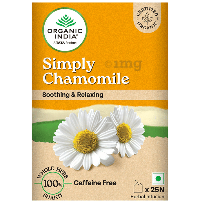 Organic India Tea for Immunity, Antioxidant Support & Stress Relief | Flavour Simply Chamomile Green Tea