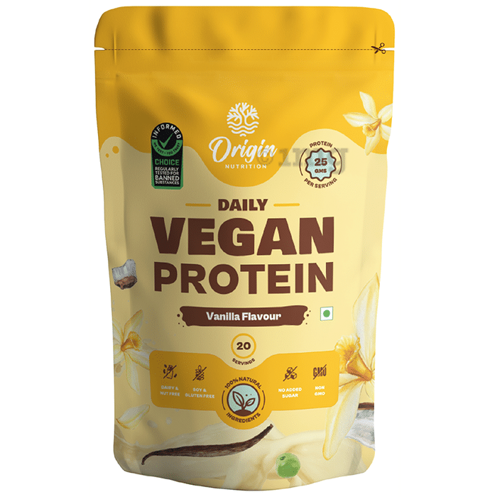 Origin Nutrition Daily Vegan Protein for Digestion, Weight, Heart & Muscles | Flavour Powder Vanilla
