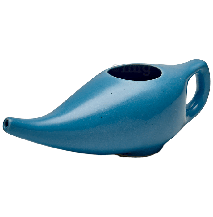 Sarveda  Ceramic Jala Neti Pot for Nasal Cleansing Blue