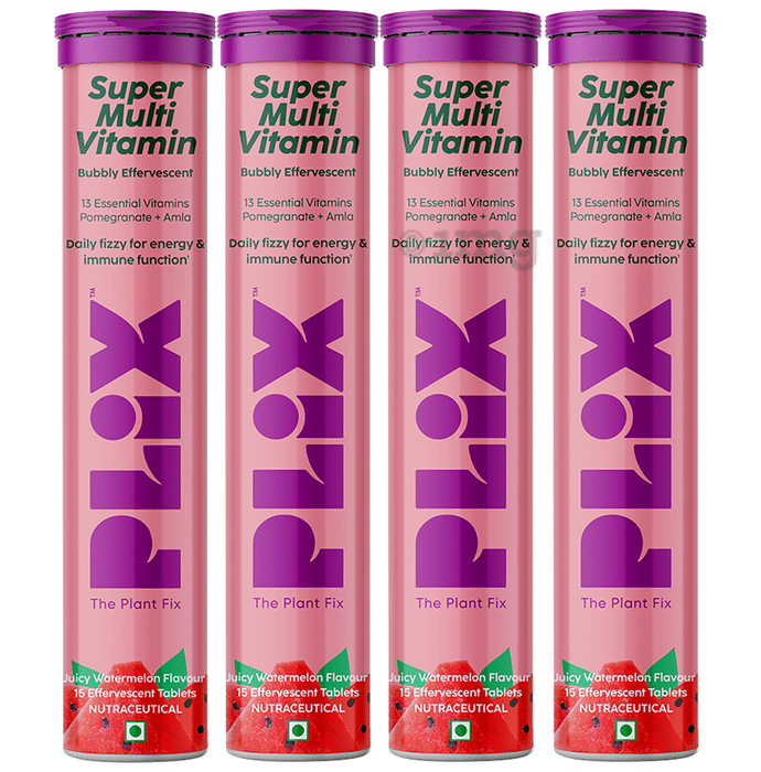 Plix Super Multi Vitamin Bubbly Effervescent Tablet Juicy Watermelon