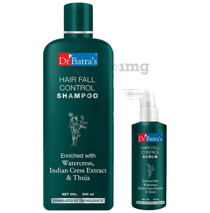 Dr Batra's Combo Pack of Hair Fall Control Serum 125ml and Hair Fall Control Shampoo 500ml