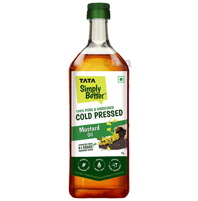 Tata Simply Better Pure and Unrefined Cold Pressed Mustard Oil, Naturally Cholesterol Free Oil