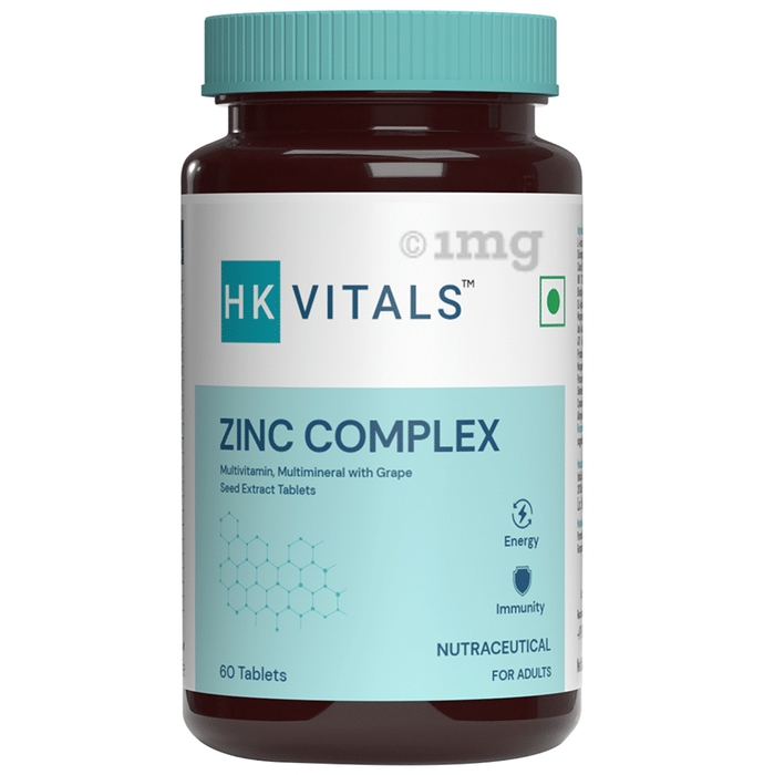 Healthkart HK Vitals Zinc Complex | Multivitamin & Multimineral with Grape Seed Extract for Energy & Immunity | Tablet
