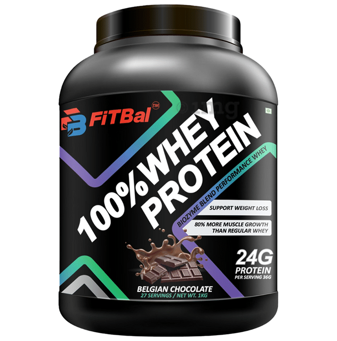 Fitbal 100% Whey Protein Powder Belgian Chocolate