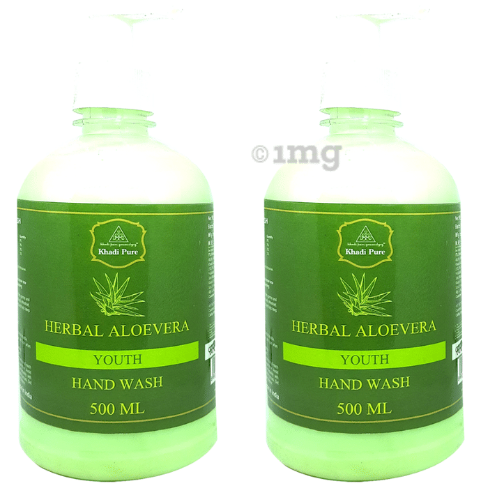 Khadi Pure Herbal Aloevera Youth Hand Wash (500ml Each)