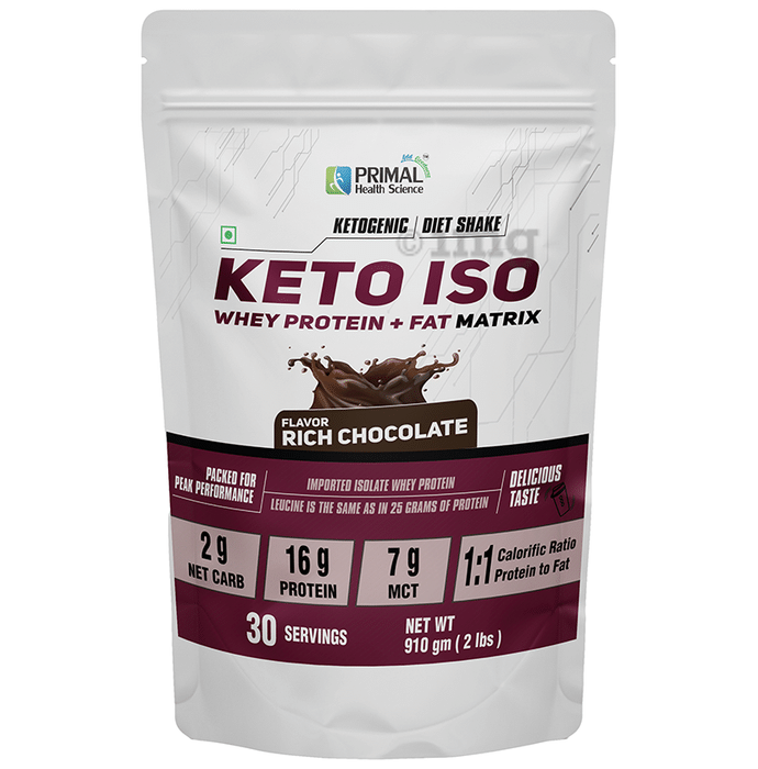 Primal Health Science Keto ISO Whey Protein Powder Rich Chocolate