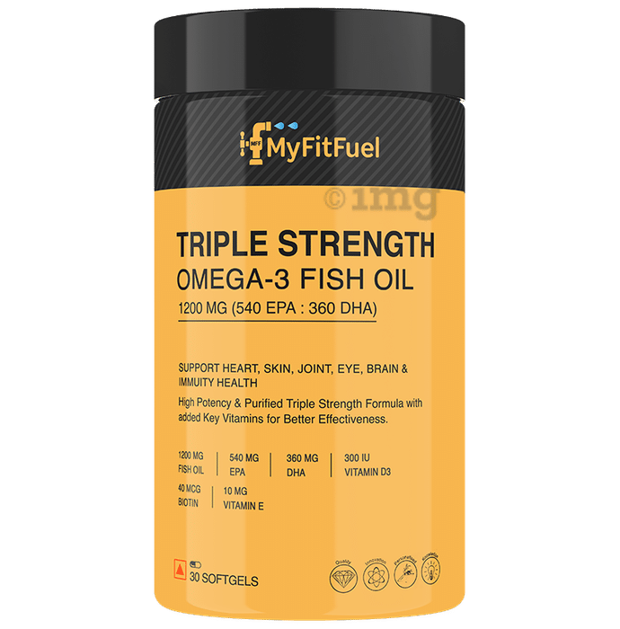 MyFitFuel Triple Strength Omega 3 Fish Oil 1200mg Soft Gelatin Capsule