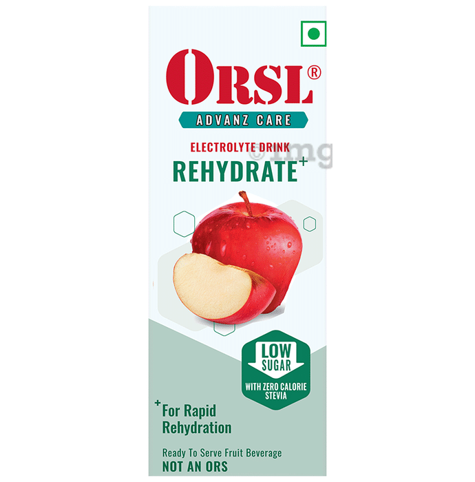 ORSL Rehydrate Drink with Electrolytes, Vitamin C & Stevia | Flavour Apple