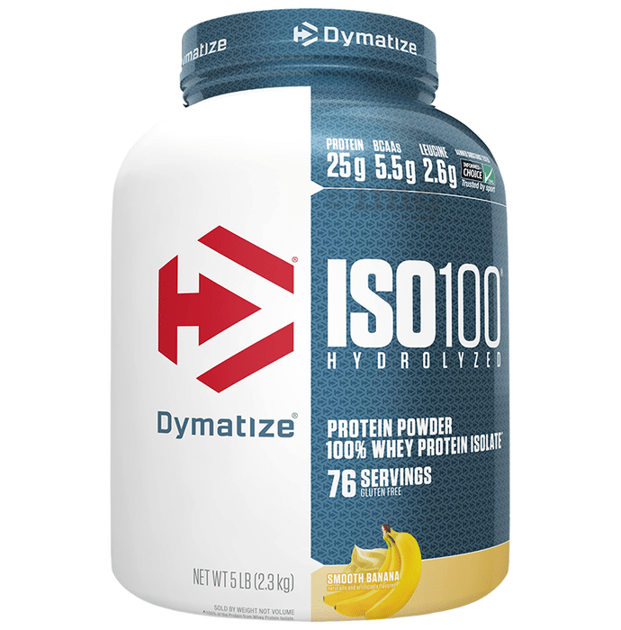 Dymatize Nutrition ISO 100 Hydrolyzed 100% Whey Protein Isloate Powder Smooth Banana