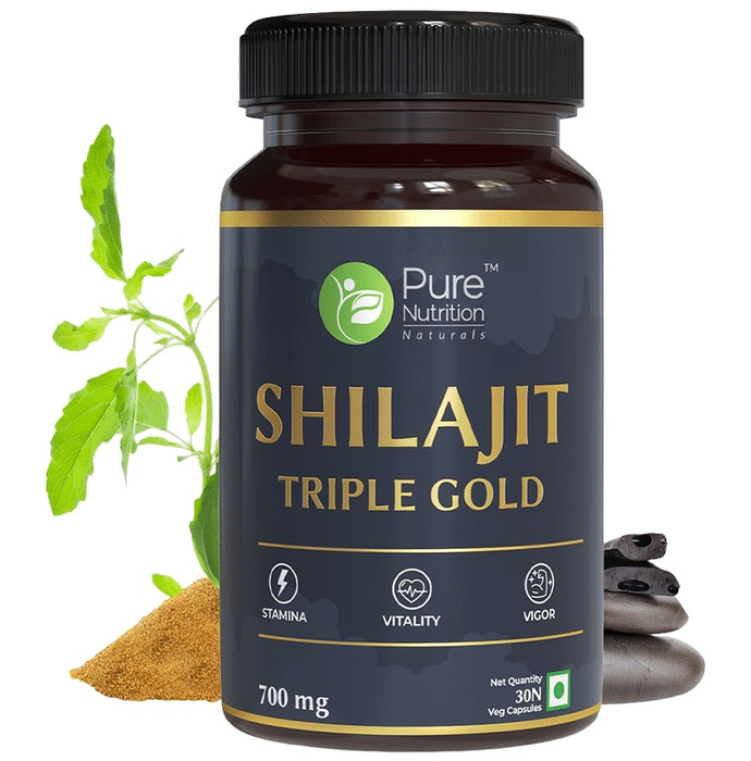 Pure Nutrition Shilajit Triple Gold Veg Capsule