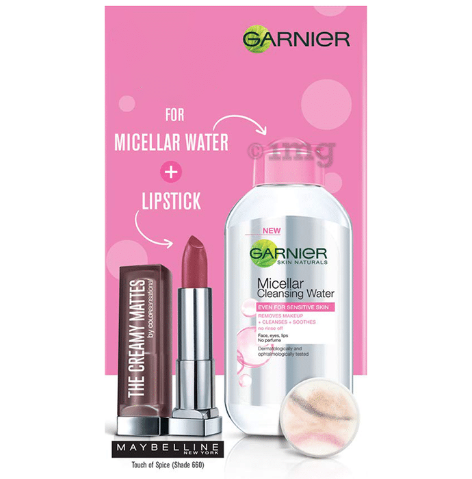 Garnier Micellar Cleansing Water 125ml Maybelline Creamy Matte Lipstick Touch of Spice 3.9gm