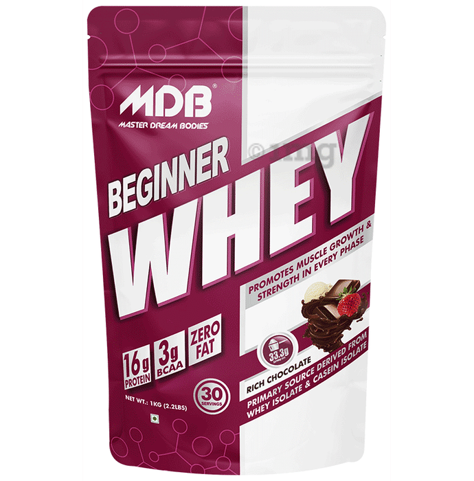 MDB Master Dream Bodies Beginner Protein 16g Whey Isolate Rich Chocolate