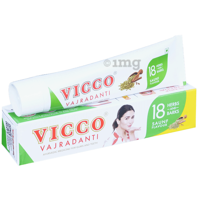 Vicco Vajradanti Ayurvedic Medicine for Healthy Gums and Teeth | Saunf