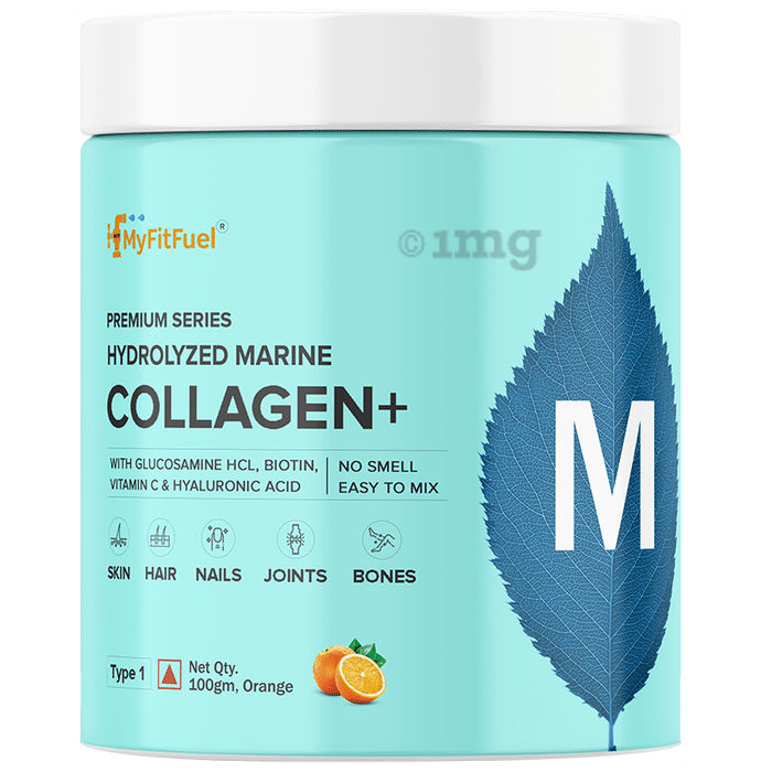 MyFitFuel Premium Series Hydrolyzed Marine Collagen+ with Glucosamine Orange