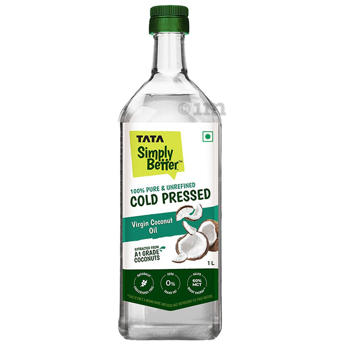 Tata Simply Better Pure and Unrefined Cold Pressed Virgin Coconut Oil Naturally Cholesterol Free