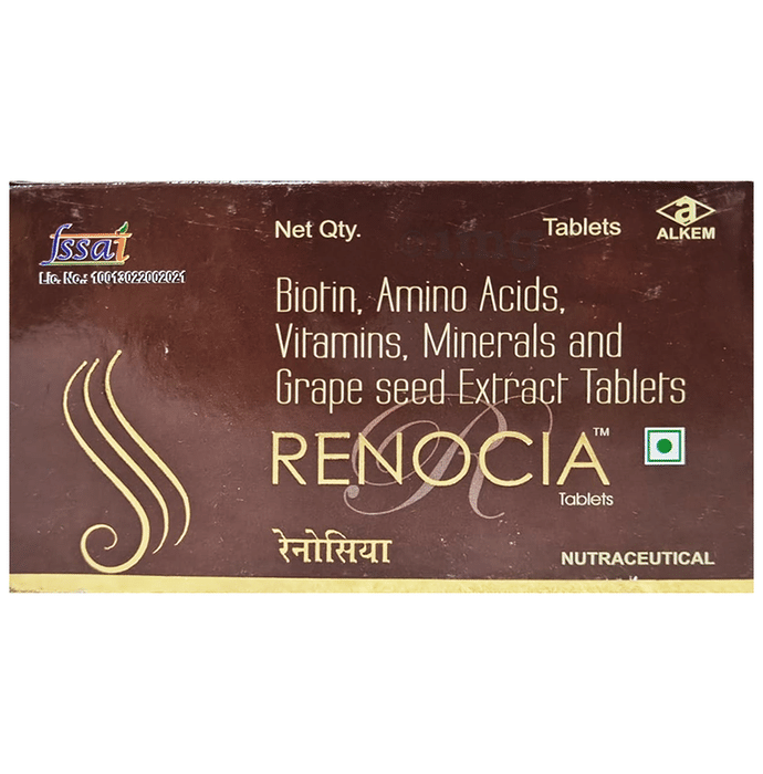 Renocia Tablet with Biotin, Amino Acids, Vitamins, Minerals & Grape Seed Extract
