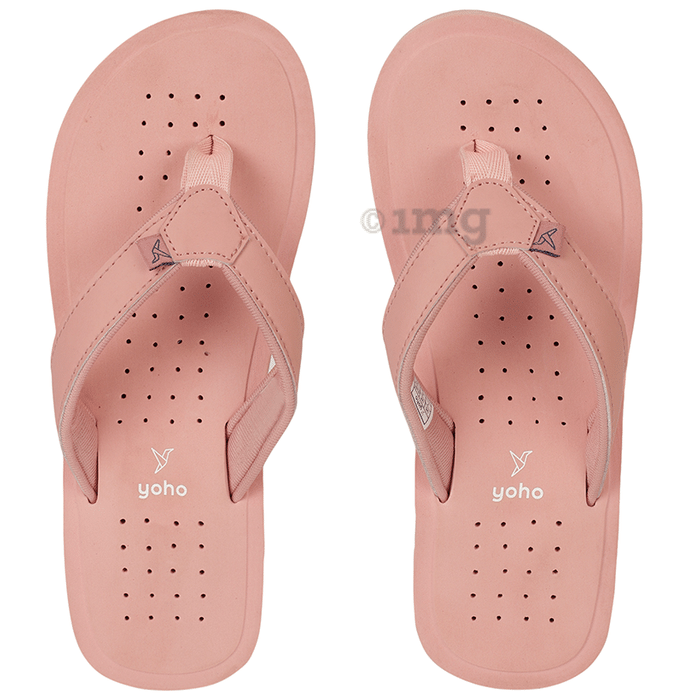 Yoho Lifestyle Ortho Soft comfortable and stylish flip flop Slipper for women ArchFlex Size 7 Peach