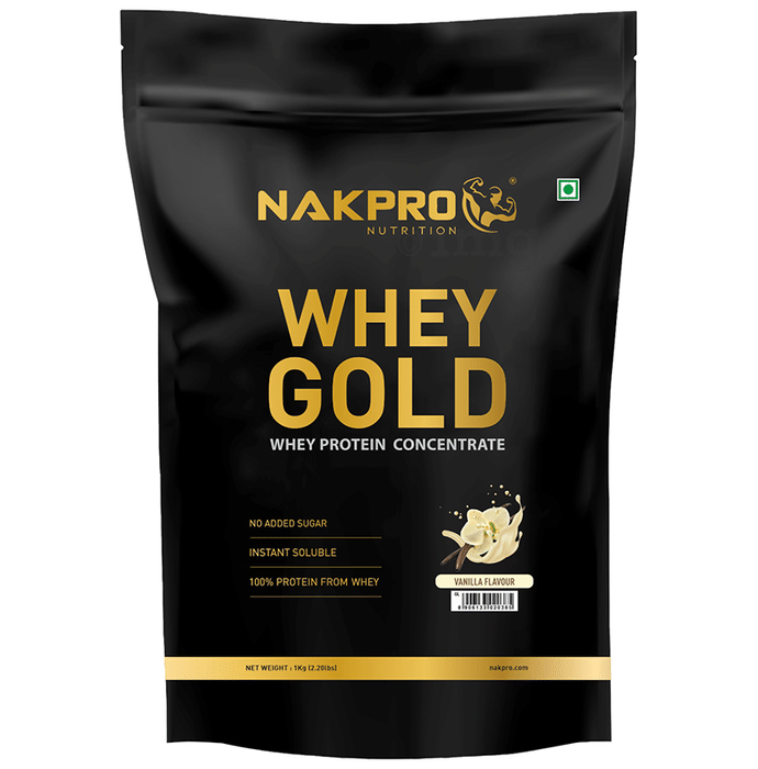 Nakpro Nutrition Whey Protein Gold for Muscle Support | Flavour Vanilla