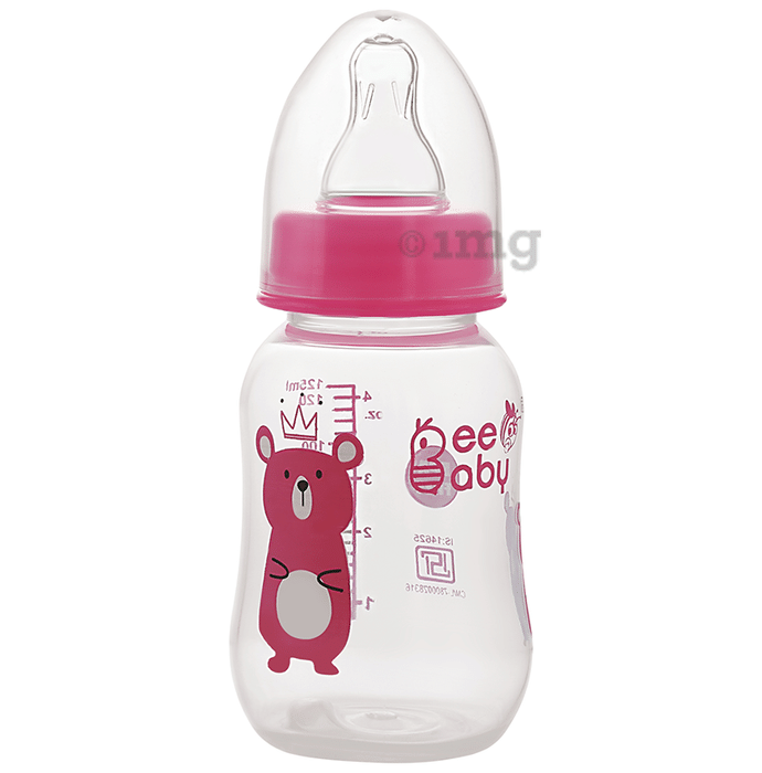 BeeBaby Easy Start Baby Feeding Bottle with 2 Anti-Colic Nipples 4 Months+ Pink