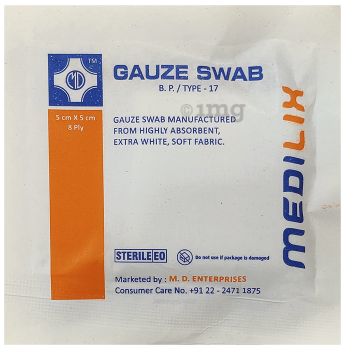 Medilix Gauze Swab Pack 5cm x 5cm x 8ply