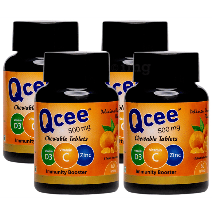Qcee 500mg Chewable Tablet Orange Flavour (60 Each)