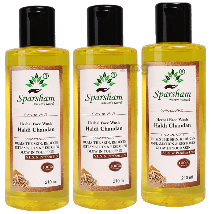 Sparsham Haldi Chandan Herbal Face Wash (210ml Each) SLS & Paraben Free