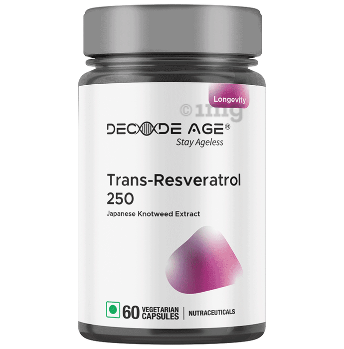 Decode Age Pure Trans Resveratrol 250mg helps in Slow down Ageing and Improve Metabolism