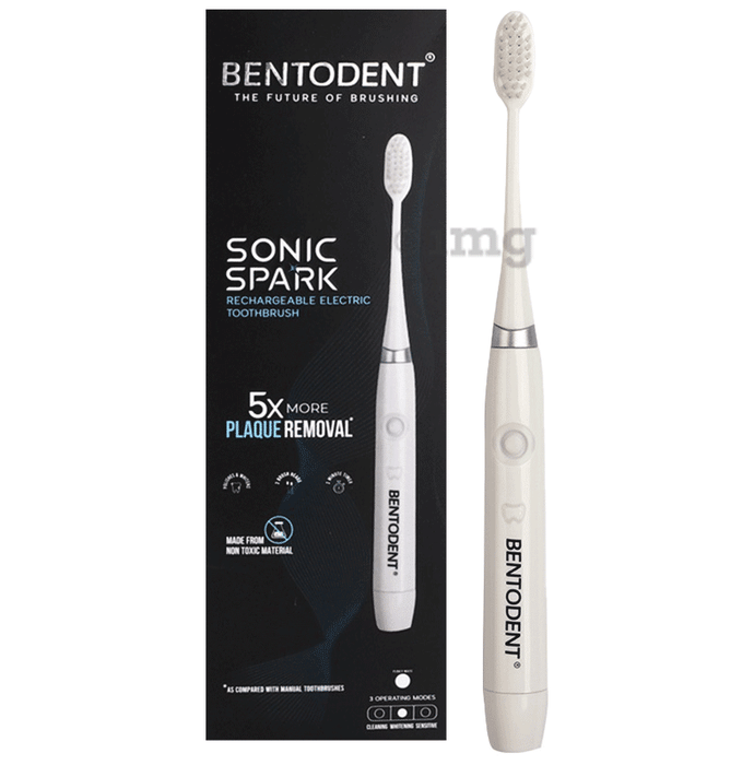 Bentodent Sonic Spark Rechargeable Electric Toothbrush White