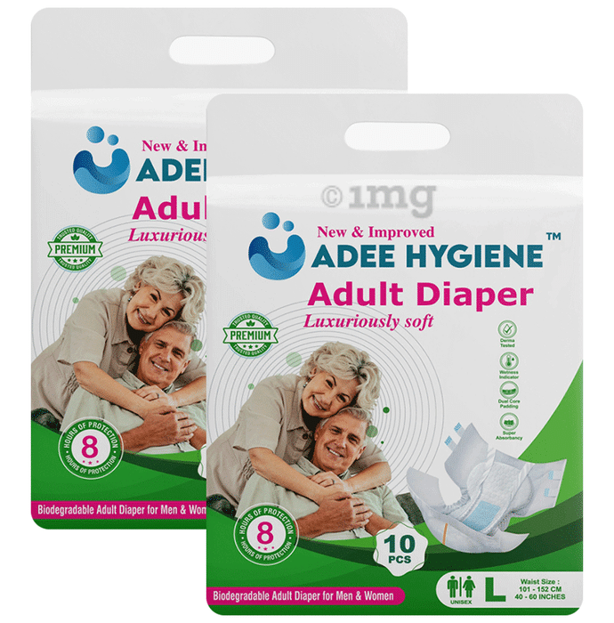 Adee Hygiene Adult Diaper Luxuriously Soft (10 Each) Large