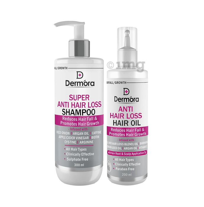 Dermora Combo Pack of Super Anti Hair Loss Shampoo 300ml and Anti Hair loss Hair Oil 200ml