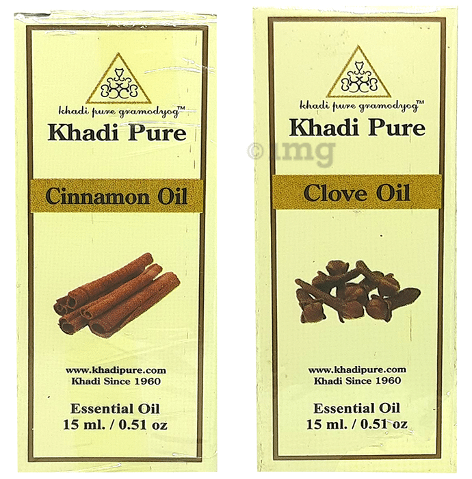 Khadi Pure Combo Pack of Cinnamon Oil & Clove Oil (15ml Each)