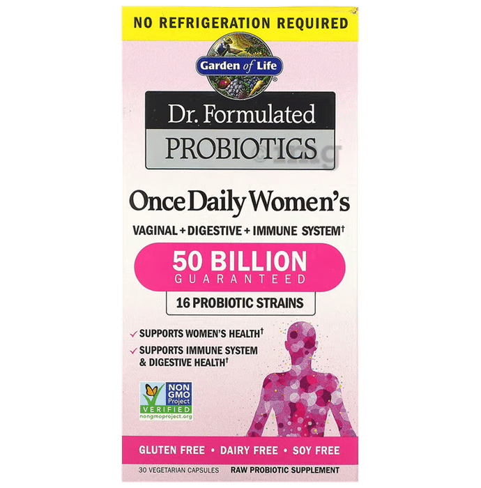 Garden of Life Dr. Formulated Probiotics Once Daily Women's 16 Probiotic Strains Vegetarian Capsules Gluten Free